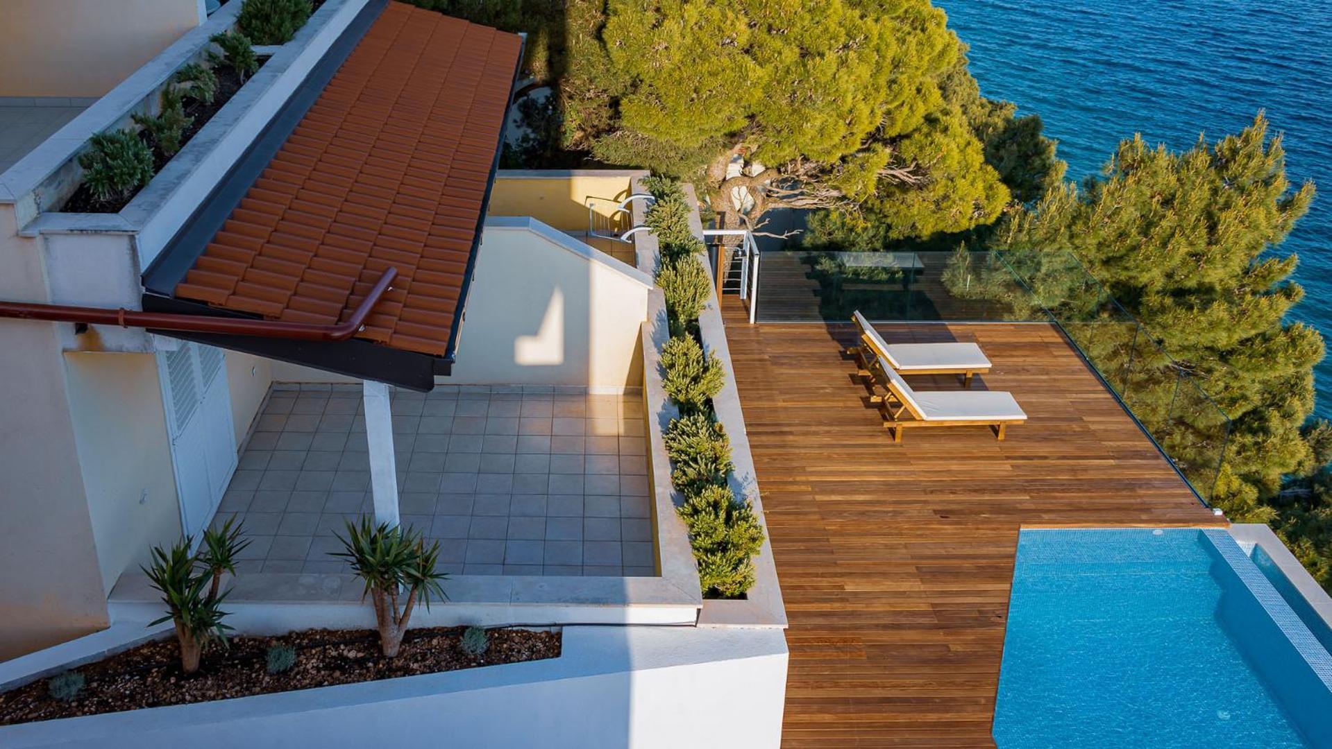 Luxury Apartments Villa Ruzmarina With New Heated Infinity Pool And Lounge Area Marusici  Buitenkant foto