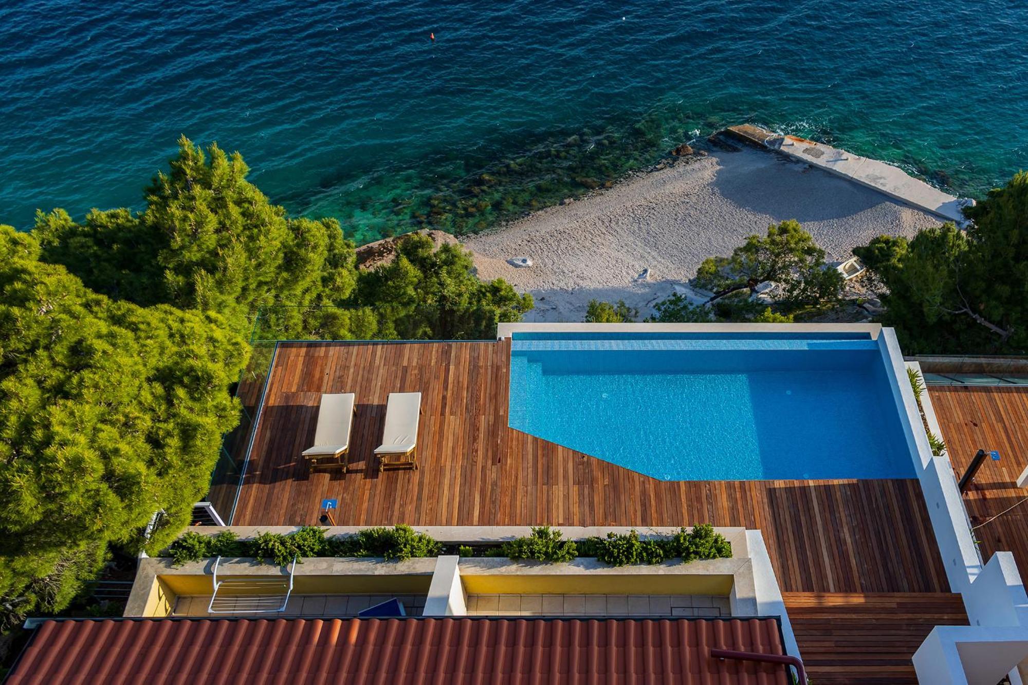 Luxury Apartments Villa Ruzmarina With New Heated Infinity Pool And Lounge Area Marusici  Buitenkant foto